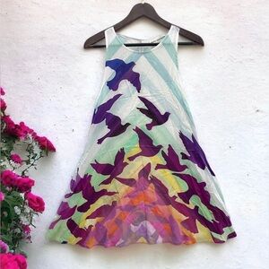 Mara Hoffman Prismatic Swing Dress rainbow bird pockets small s dopamine happy